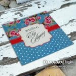 undangan pernikahan vintage biru