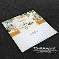 undangan pernkahan vintage bunga orange