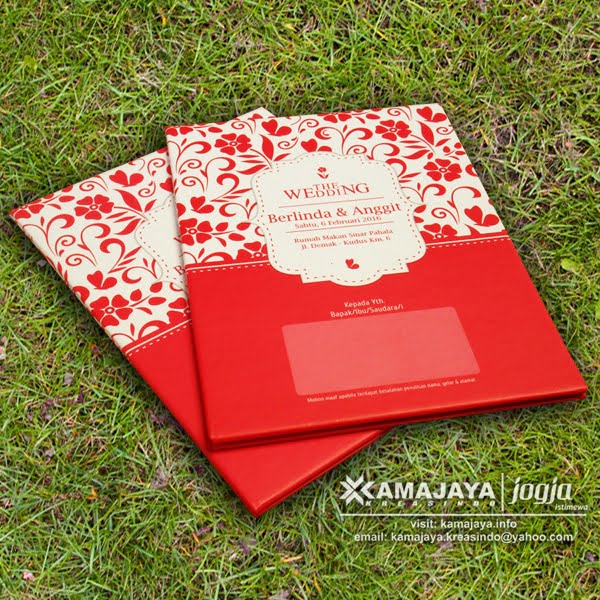 Undangan Hardcover Murah Minimalis Merah